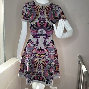 Alexander McQueen Sz 42 McQ Gray Knit Mini Dress